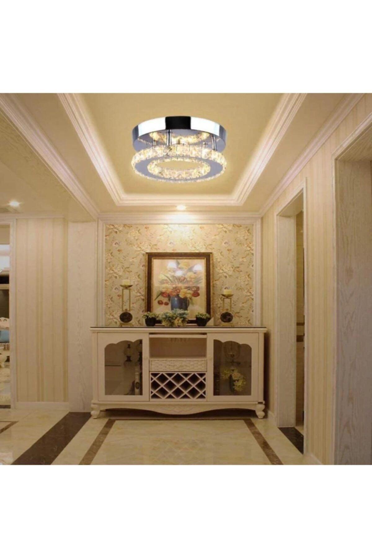 Modern Plafonyer Crystal Stone 3 Color Controlled Led Chandelier - Swordslife