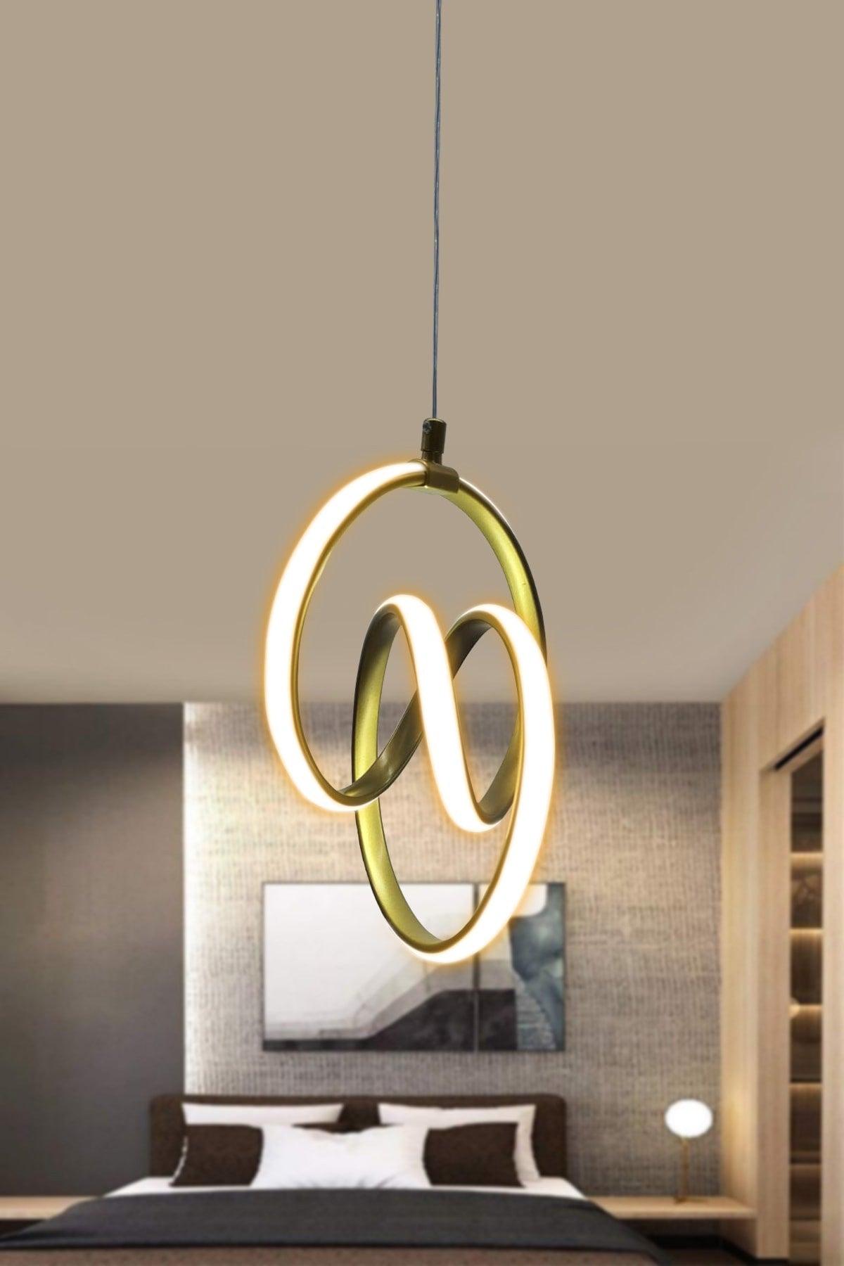 Modern Pendant Lamp Gold Daylight Led Chandelier 1 Year