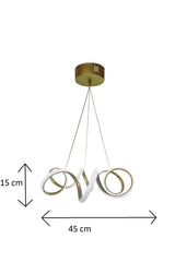 Modern Pendant Lamp Gold Curved Daylight Led Chandelier - Swordslife