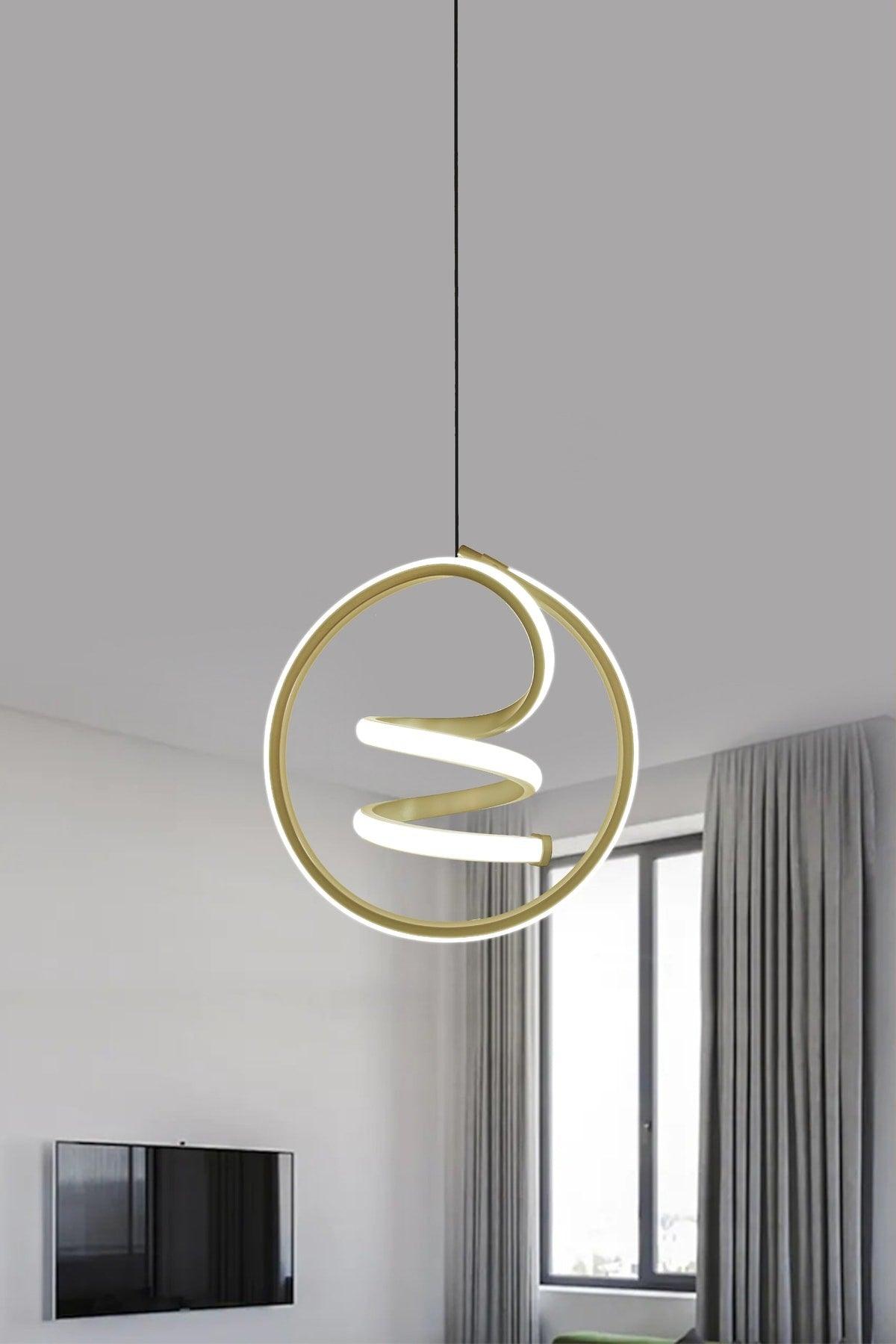 Modern Pendant Lamp Led Chandelier Gold Case White Light - Swordslife