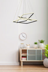 Moldova Triple Square Led Pendant Lamp Black - Swordslife