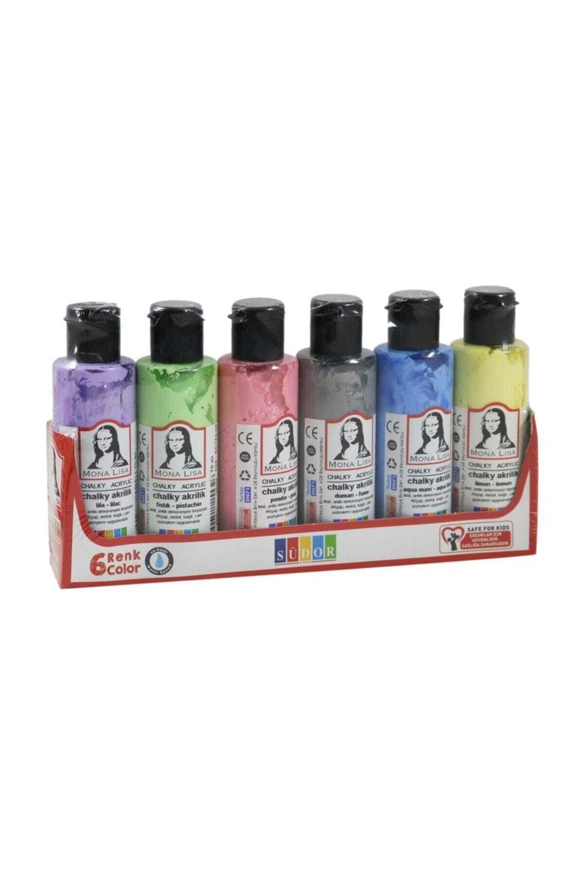 Mona Lisa Chalky Acrylic Paint 6 Pastel Color X
