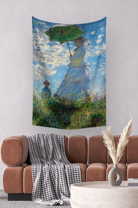 Monet Walking Umbrella Woman Wall Covering Carpet 140 X 100 Cm-70x100 Cm - Swordslife