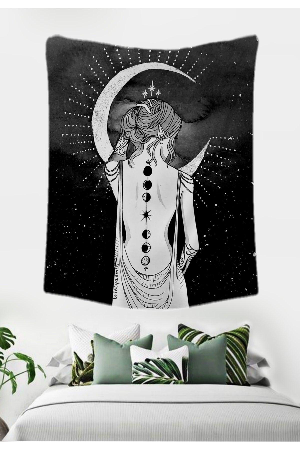 Moon Girl Wall Covering Tapestry Tapestry (70X100, 100X140, 140X200) - Swordslife