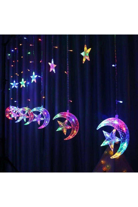 Moon Star Fringe Curtain Led 3.5 M Led Christmas Led Animated Gift - Swordslife