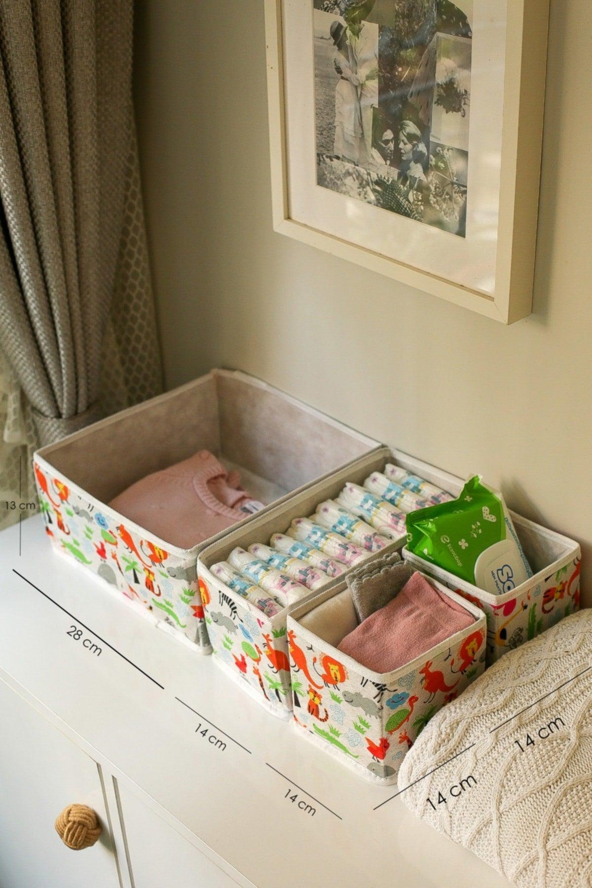 Mother Baby Drawer Organizer Organizer Cute Animals Lux 4 Pcs Set - Swordslife
