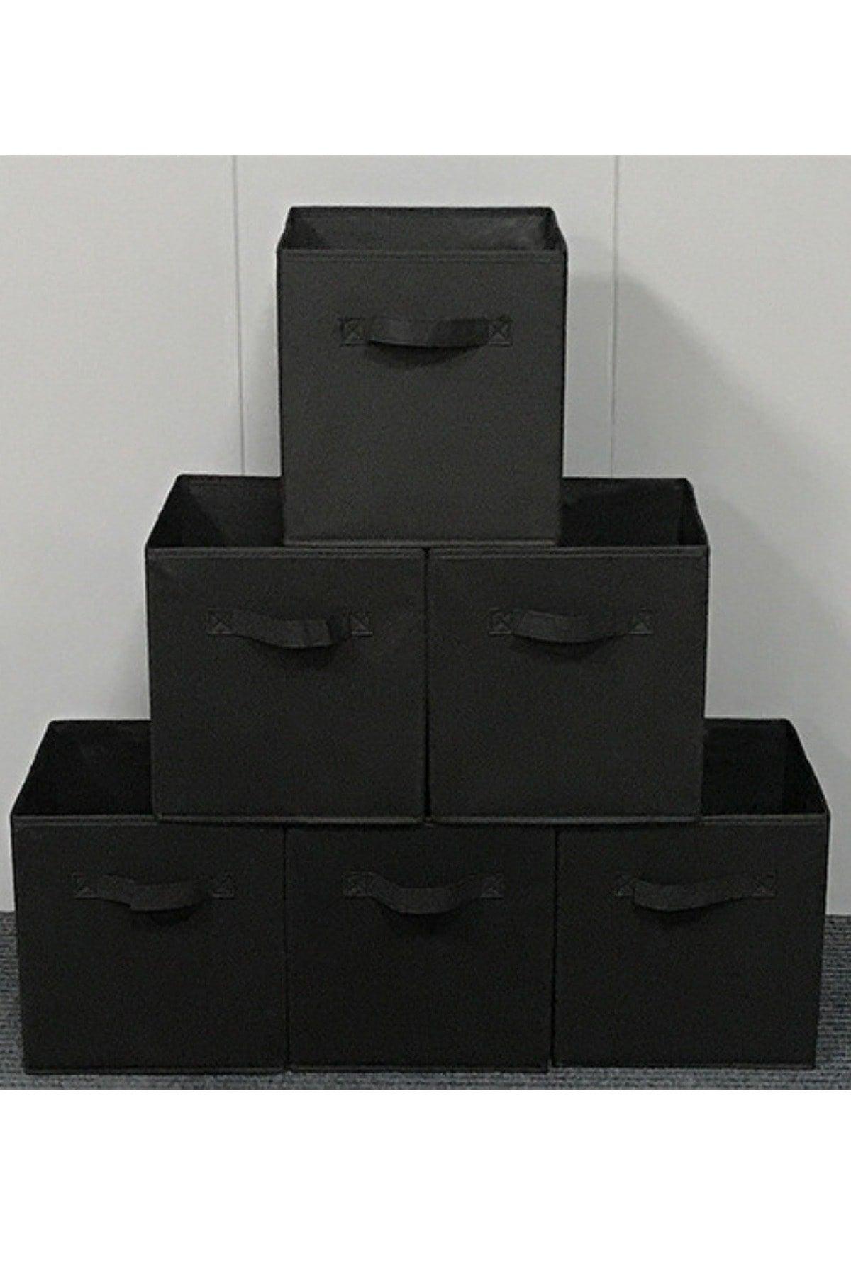 Multi-Purpose 6 Pieces Cabinet Organizer Box Decorative Storage Box Shelf Organizer Black - Swordslife