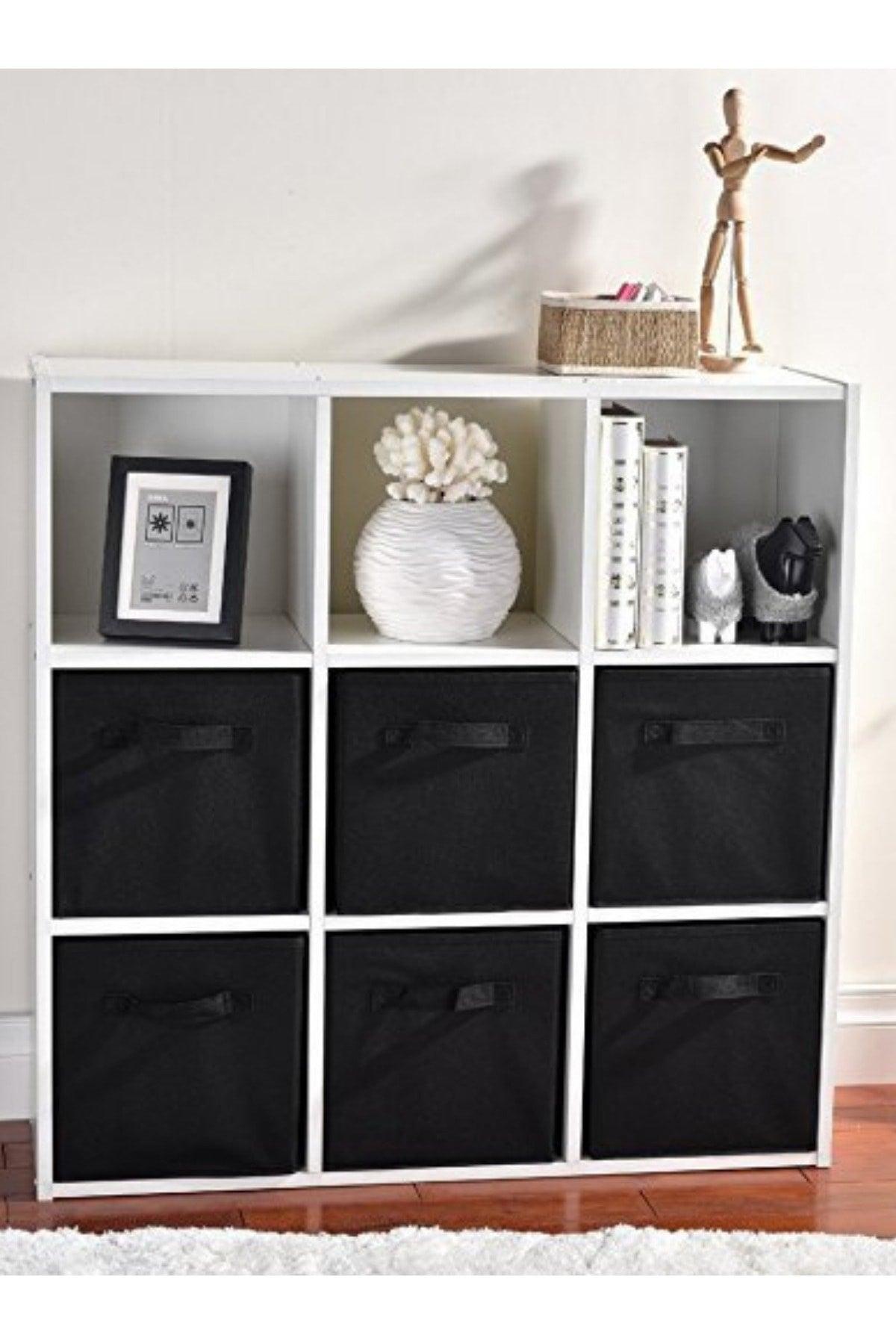 Multi-Purpose 6 Pieces Cabinet Organizer Box Decorative Storage Box Shelf Organizer Black - Swordslife