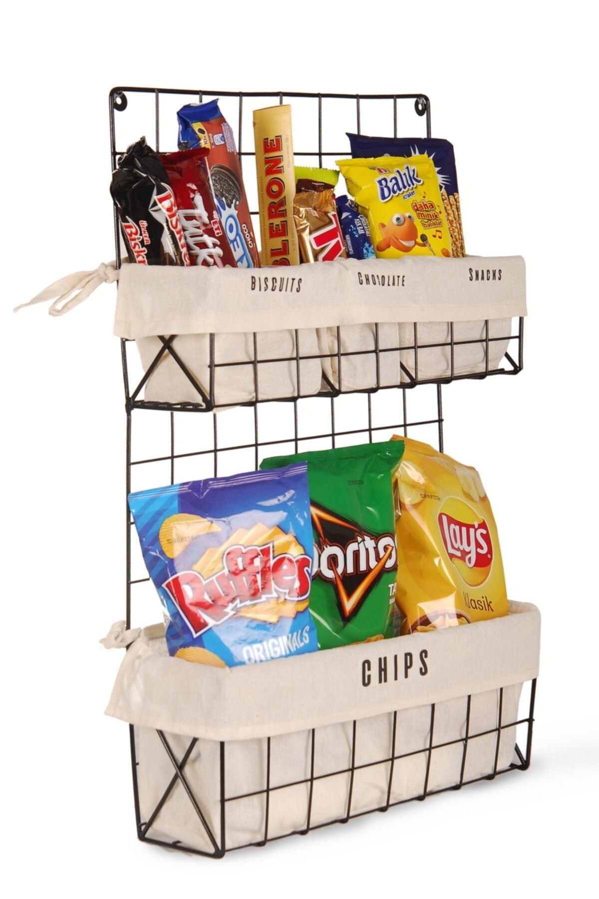 Multi-Purpose Wire Textile Printed Kitchen Basket - Swordslife