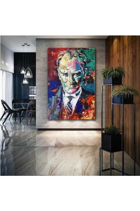 Mustafa Kemal Atatürk Charisma Portrait Oil Painting Effect Decor Canvas Painting - Swordslife