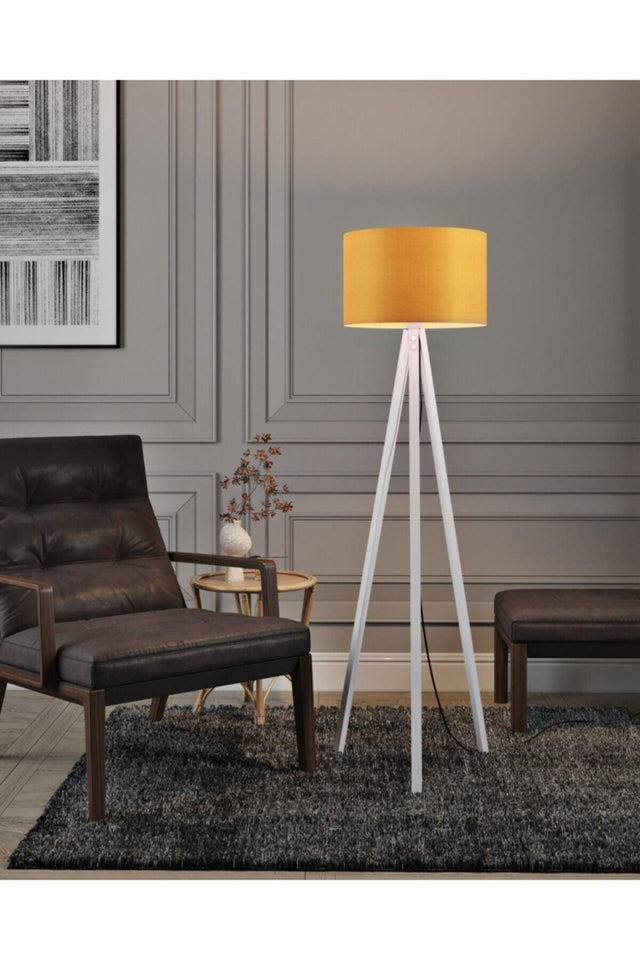 Mustard Headed White Floor Lamp - Swordslife