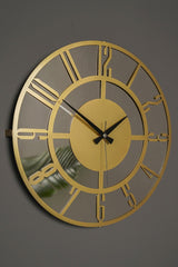 Muyika Bunnela Gold Mirrored Metal Wall Clock 41x41cm Silent Mechanism Amd-41 - Swordslife