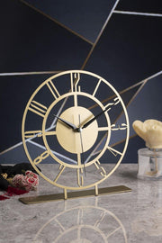 Muyika Bunnela Metal Gold/Tumbled Table Top Clock 25x23cm Mms-m - Swordslife