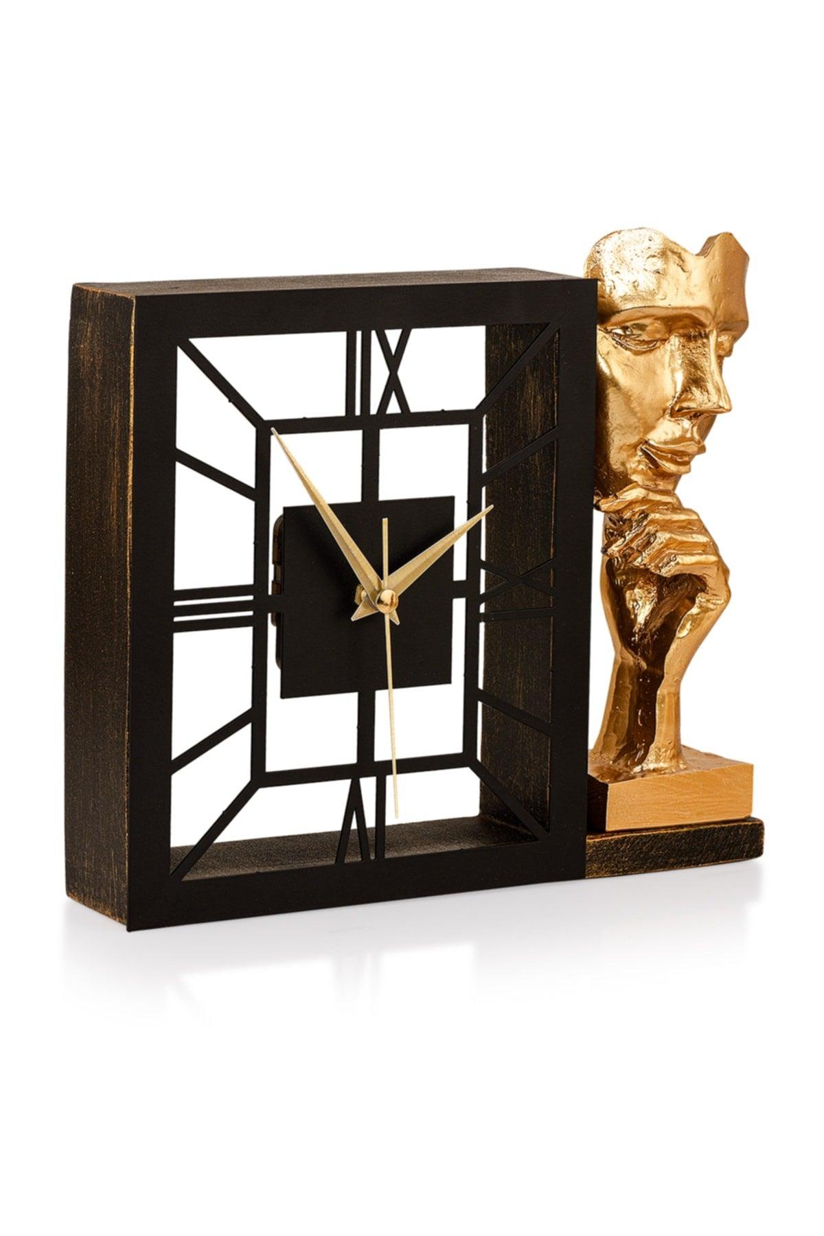 Muyika Kar Gold Silent Mechanism Polyester Trinket Metal Table Clock 25 X 21 Cm Lecture Mms-pob - Swordslife