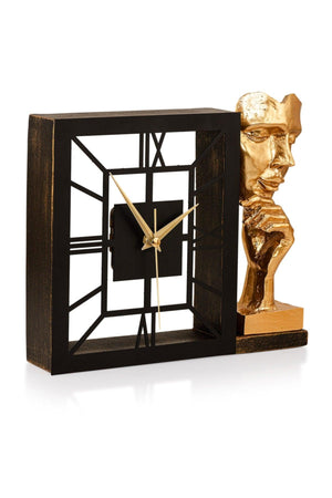 Muyika Kar Gold Silent Mechanism Polyester Trinket Metal Table Clock 25 X 21 Cm Lecture Mms-pob - Swordslife