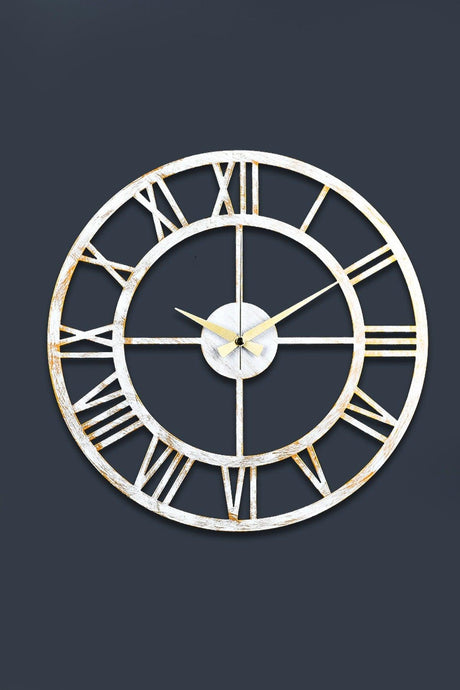 Muyika Mrt Metal White Tumbled Wall Clock 41x41cm Mds-41 - Swordslife