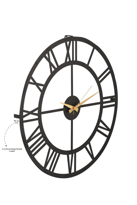 Muyika Roman Numeral Metal Black Wall Clock 50x50cm Mds-50 - Swordslife