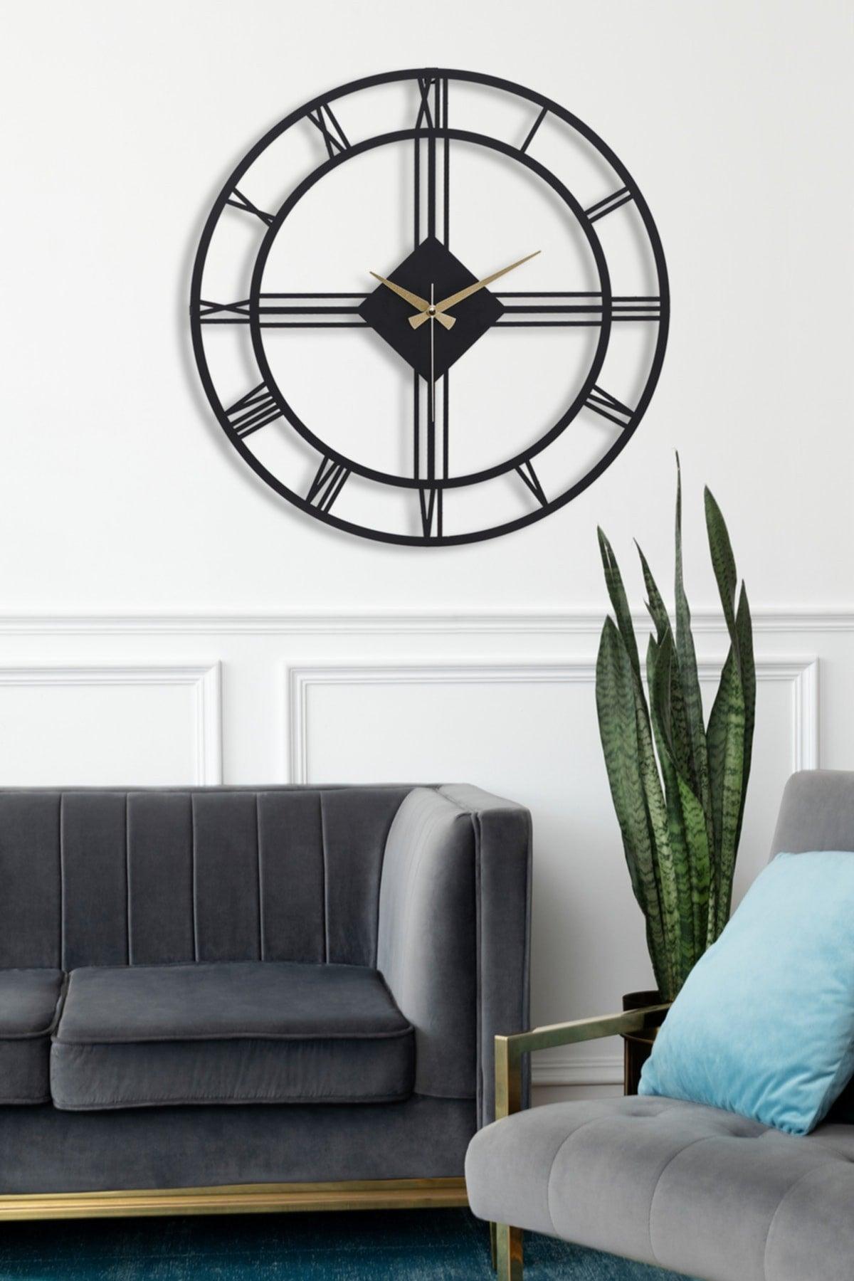 Muyika Roma Elegante Metal Black Silent Mechanism Wall Clock 41x41cm Mds-41 - Swordslife