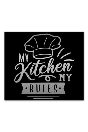 My Kitchen My Rules | Glass Stove Back Protector | 52cm X 60cm - Swordslife