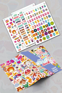 1000 Reusable Stickers Book with 16 Themed Pages - A5 Size Sticker Collection