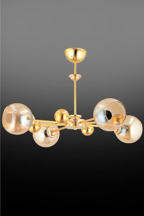 Nairobi 4 Pcs Gold Yellow Opaque Glass Chandelier - Swordslife