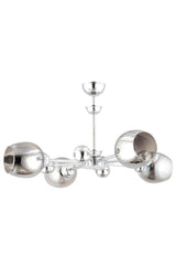 Nairobi 4 Piece Silver Smoked Opaque Glass Chandelier - Swordslife