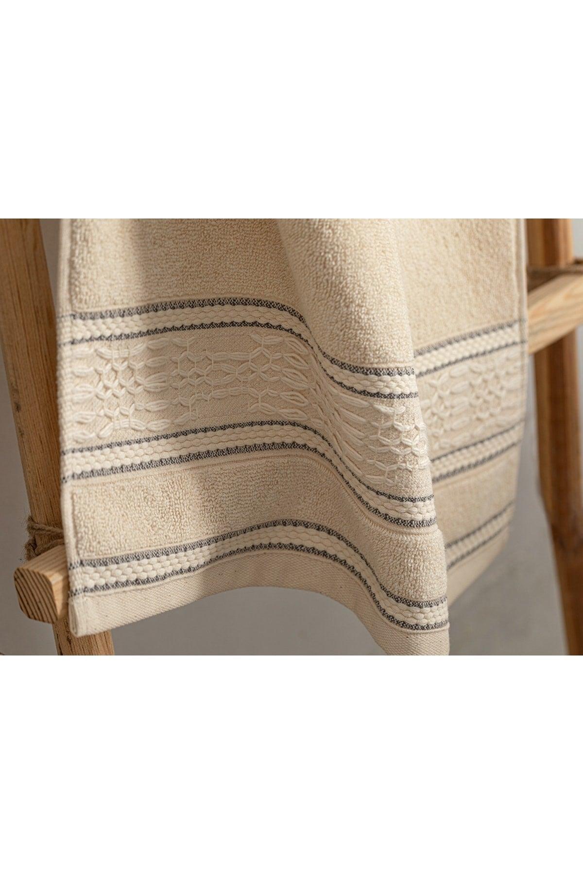 Natural Dots Cotton Face Towel 50x70 Cm Beige - Swordslife