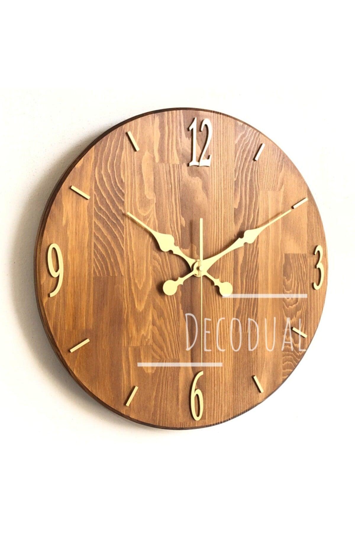Natural Solid Wood Wall Clock 40cm Diameter - Swordslife