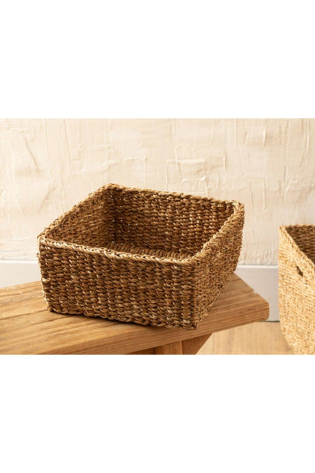 Natural Story Wicker Basket 26x26x12cm Brown - Swordslife