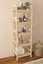 Natural Wood 5 Tiers Bathroom Cabinet Bathroom Shelf 144x45x30 cm - Swordslife