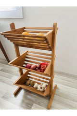 Natural Wooden Crisper Fruit Rack - Swordslife