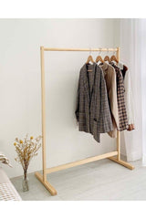 Natural Wooden Clothes Hanger Pedestal Clothes Hanger Donkey Cloakroom Mob129 - Swordslife