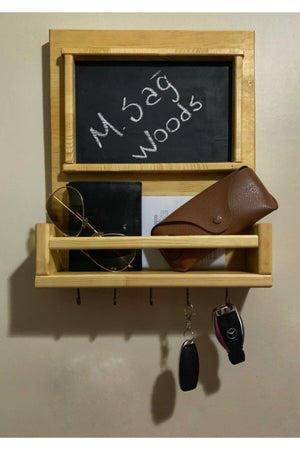 Natural Wood Aa Solid Panel Front Door Blackboard Key Hanger Note Board - Swordslife