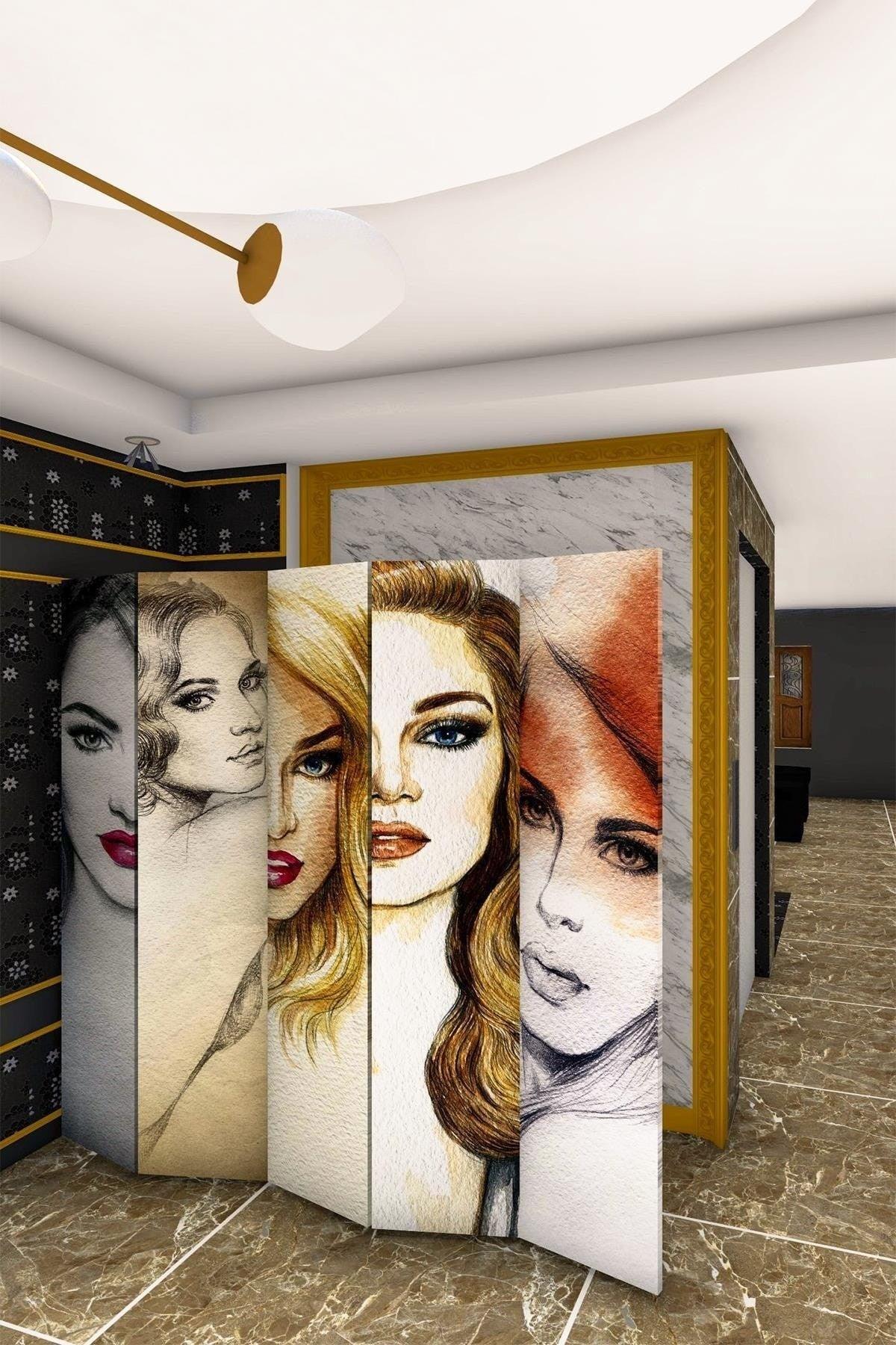 Natural Wooden Slatted Printed Screen - Swordslife