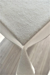 Natural Linen Textured Cream Table Cloth - Swordslife