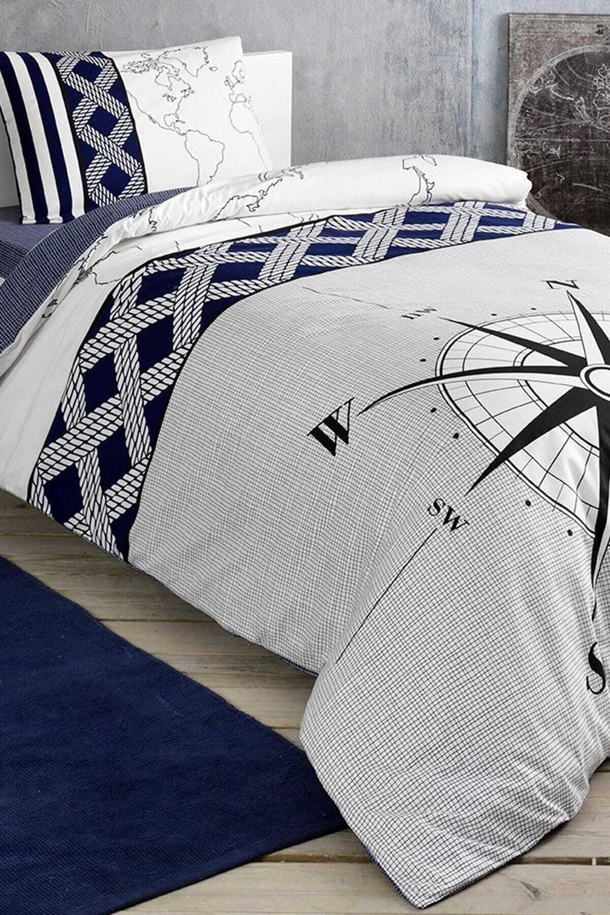 Navi Single Duvet Cover Set - Navi Navy Blue - Swordslife