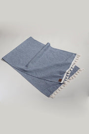 Navy Blue Plain Tasseled Cotton Fabric 45x150 Cm