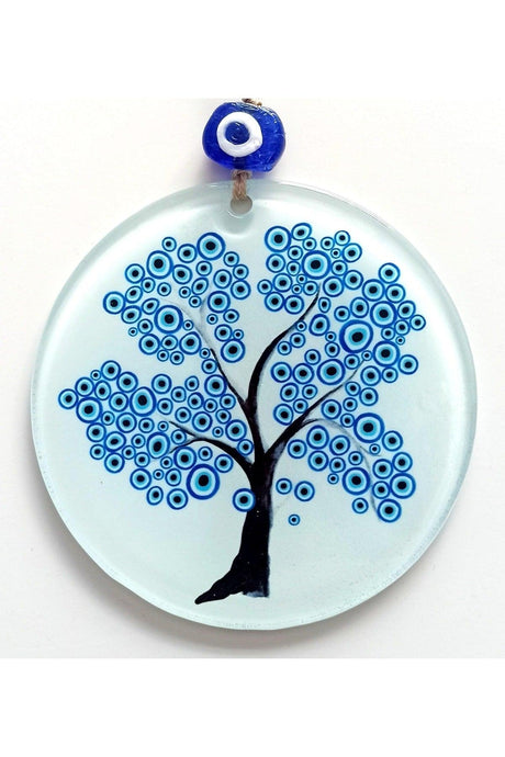 Evil Eye Tree Fusion Glass Evil Eye Beads Wall Decor - Swordslife