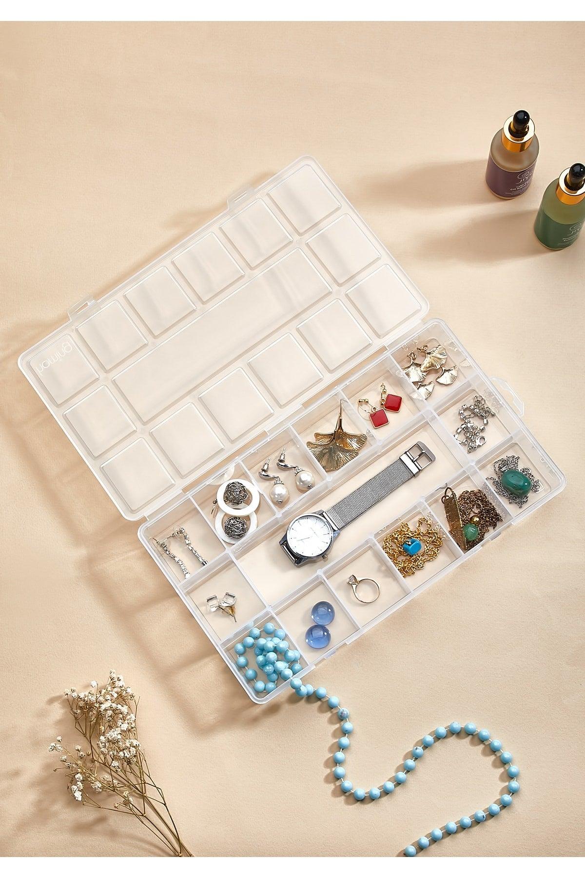 Necklace Ring Accessory Storage And Organizer Jewelry And Watch Box Large Size With 15 Compartments - Swordslife