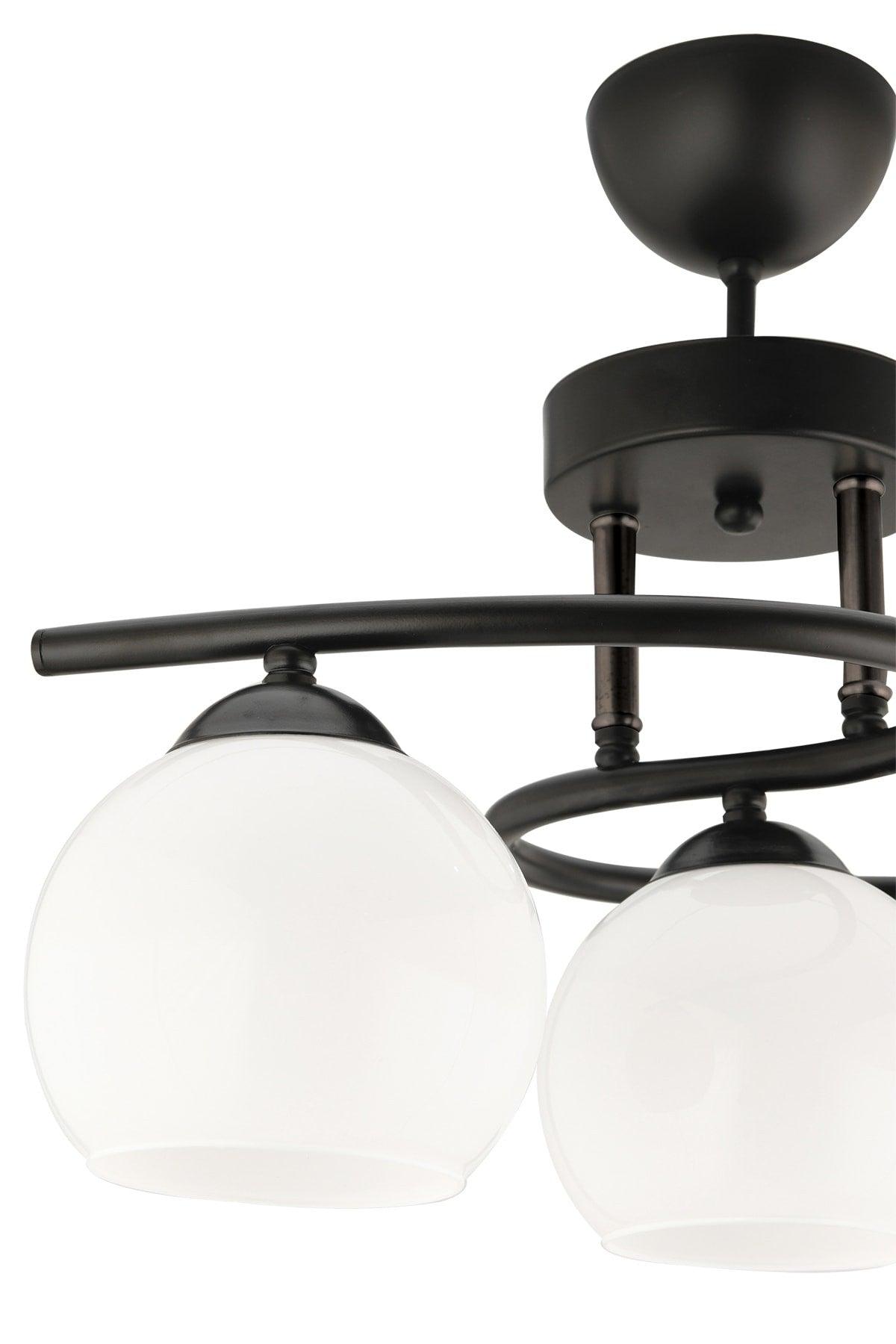 Neva 3-Set Black and White Glass Chandelier Living Room