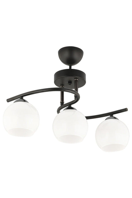 Neva 3-Set Black and White Glass Chandelier Living Room