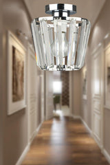 Neva Ceiling Mount Single Chandelier Chrome - Swordslife