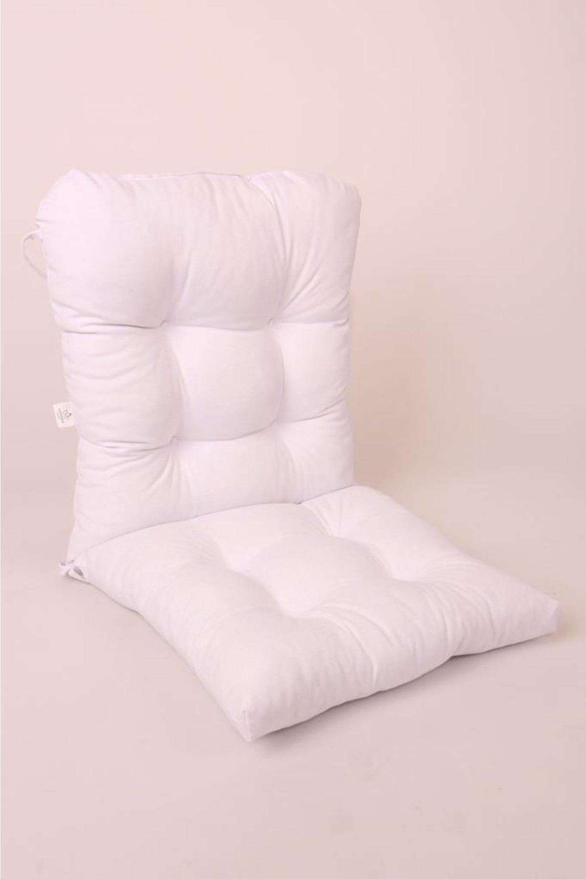 Neva Pofidik White Backed Chair Cushion Specially Stitched Laced 44x94 Cm - Swordslife