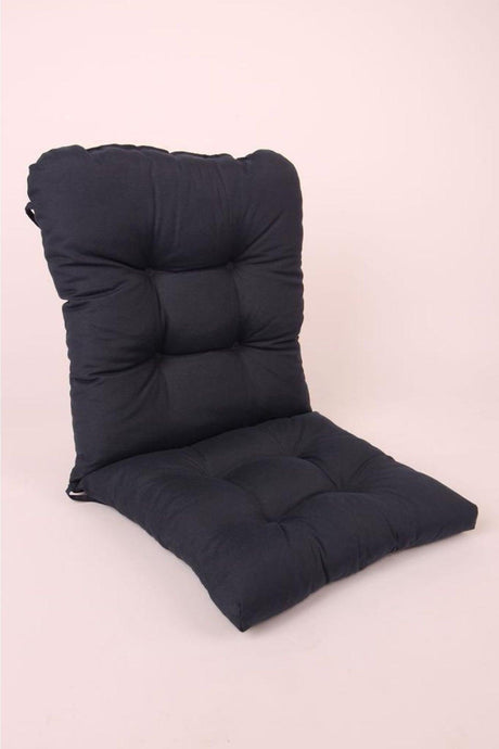 Neva Pofidik Navy Blue Backed Chair Cushion Specially Stitched Laced 44x94 Cm - Swordslife