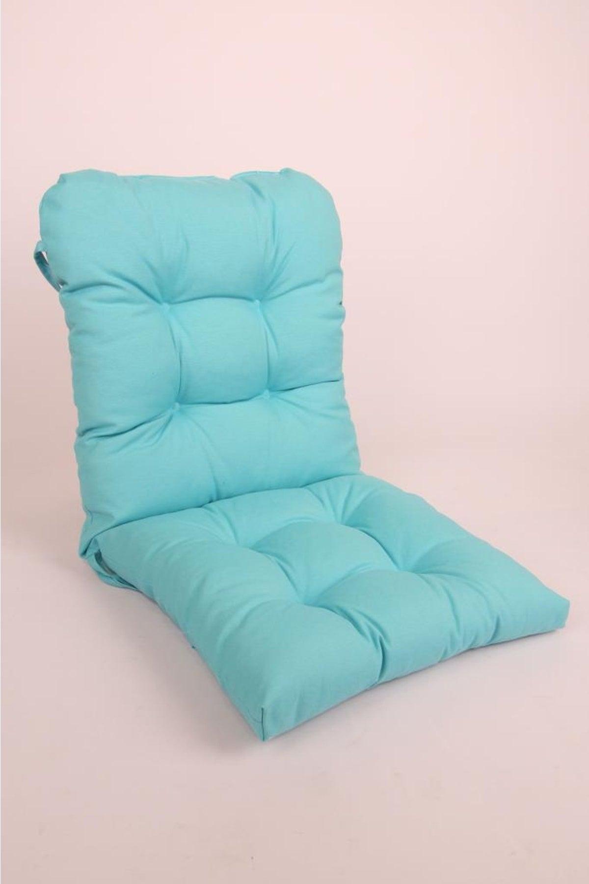 Neva Pofidik Turquoise Backed Chair Cushion Specially Stitched Laced 44x94 Cm - Swordslife