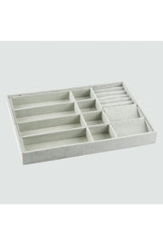 New Domestic Suede Gray Drawer Jewelry Organizer Box (AYDINDECOR) - Swordslife