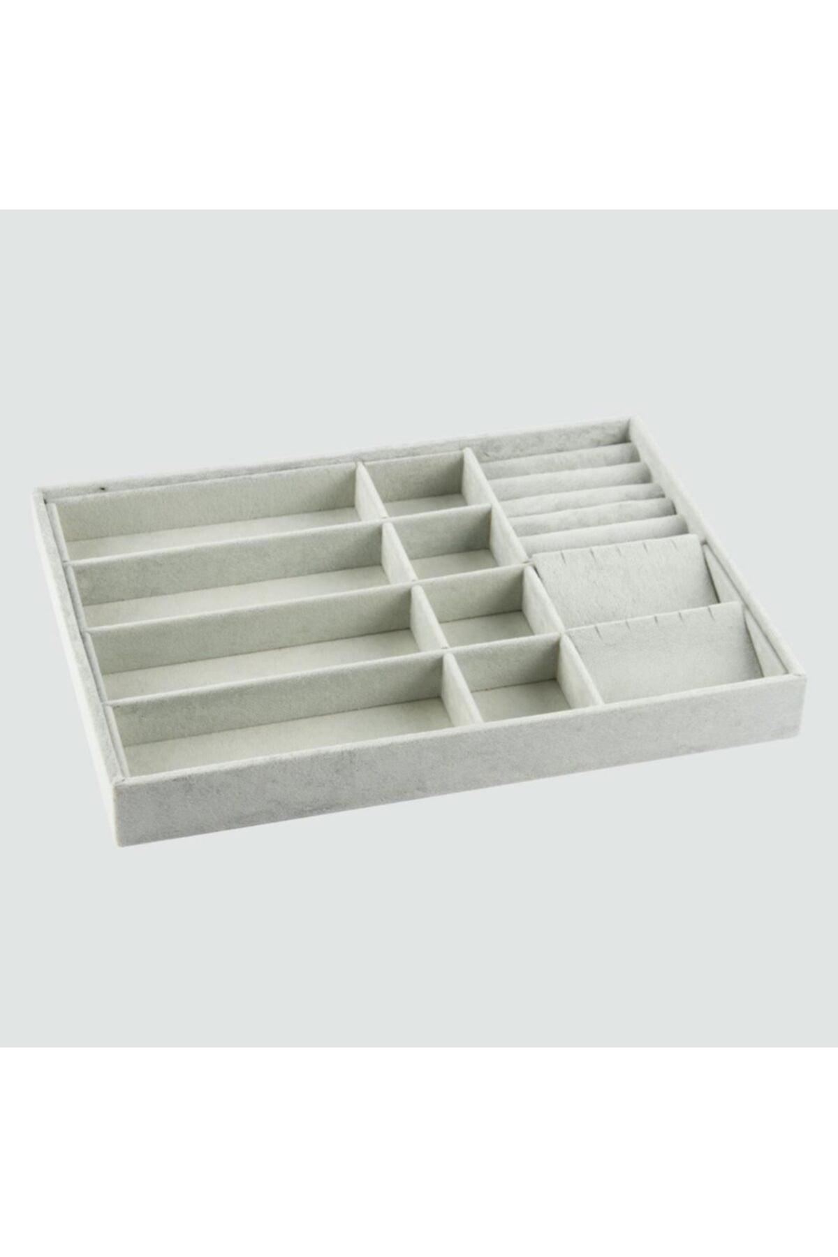 New Domestic Suede Gray Drawer Jewelry Organizer Box (AYDINDECOR) - Swordslife