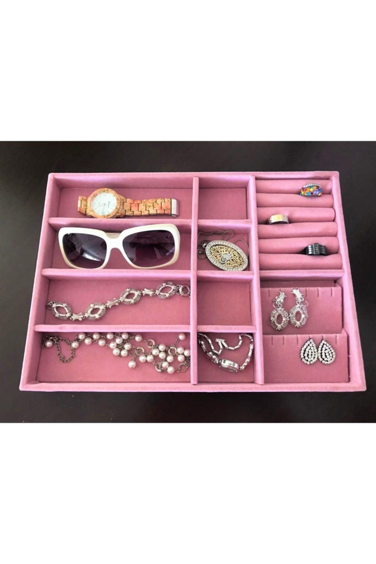 New Suede Pink Drawer Jewelry Organizer Box (AYDINDECOR) - Swordslife
