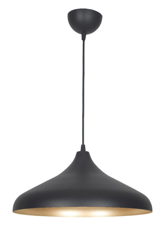 Nil Modern Metal Plastering Black Inside Gold Color Pendant Lamp Cafe - Kitchen Single Chandelier - Swordslife