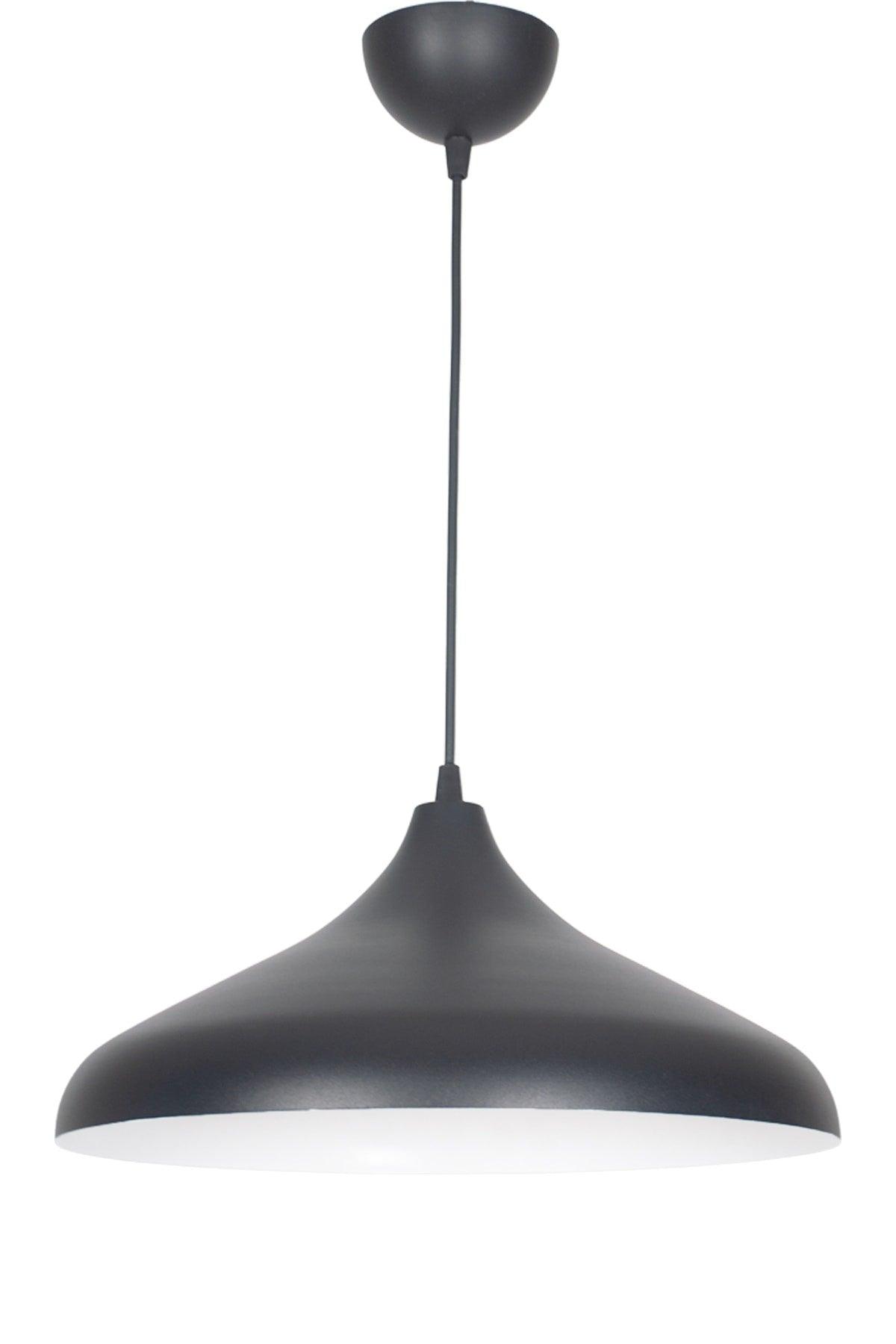 Nil Modern Metal Plastering Black Inside White Pendant Lamp Cafe - Kitchen Single Chandelier - Swordslife